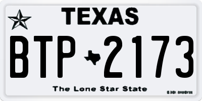 TX license plate BTP2173