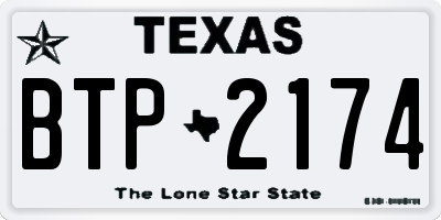 TX license plate BTP2174