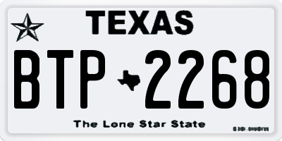 TX license plate BTP2268