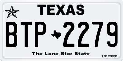TX license plate BTP2279