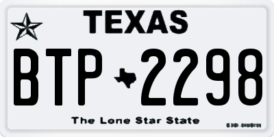 TX license plate BTP2298