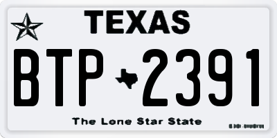 TX license plate BTP2391