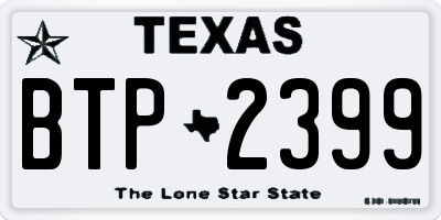 TX license plate BTP2399