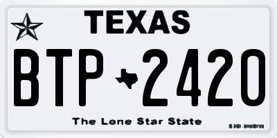 TX license plate BTP2420