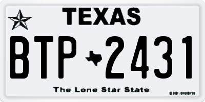 TX license plate BTP2431