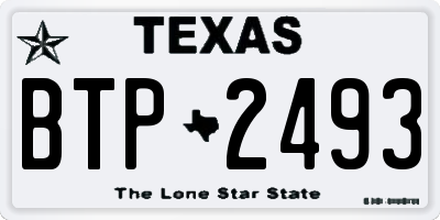 TX license plate BTP2493