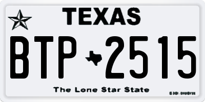 TX license plate BTP2515