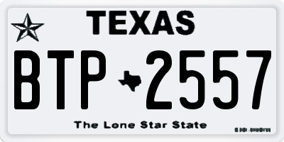 TX license plate BTP2557