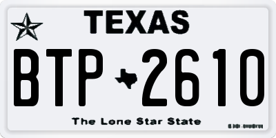 TX license plate BTP2610