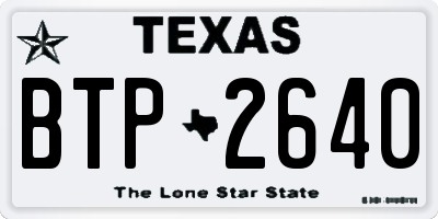 TX license plate BTP2640