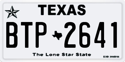 TX license plate BTP2641