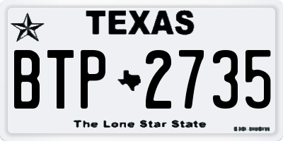 TX license plate BTP2735