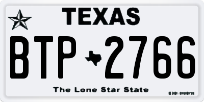 TX license plate BTP2766