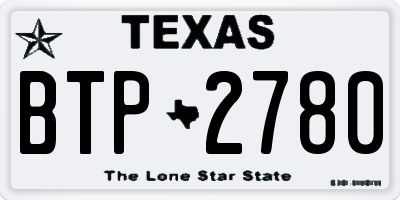 TX license plate BTP2780