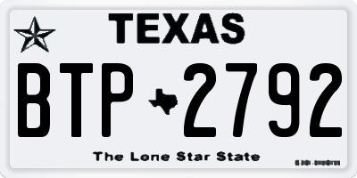 TX license plate BTP2792