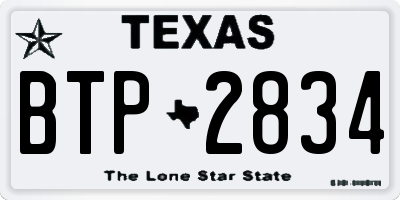 TX license plate BTP2834