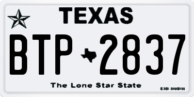TX license plate BTP2837