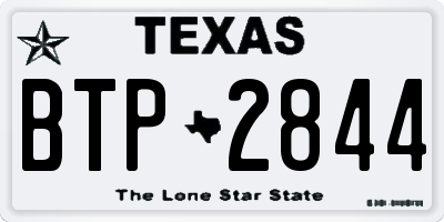TX license plate BTP2844