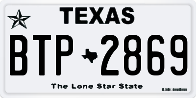 TX license plate BTP2869