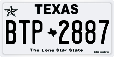 TX license plate BTP2887