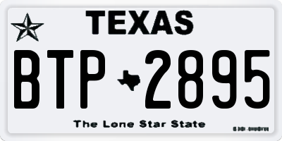 TX license plate BTP2895