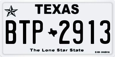 TX license plate BTP2913