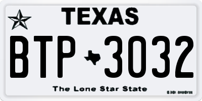 TX license plate BTP3032