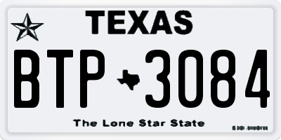 TX license plate BTP3084