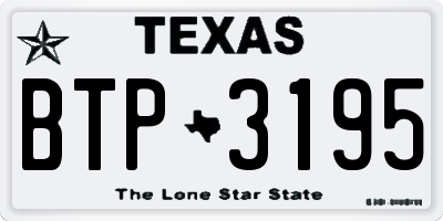 TX license plate BTP3195