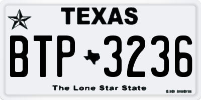 TX license plate BTP3236