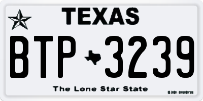 TX license plate BTP3239