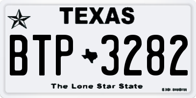 TX license plate BTP3282
