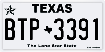 TX license plate BTP3391