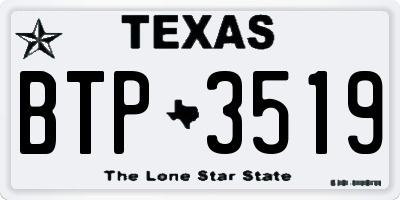 TX license plate BTP3519