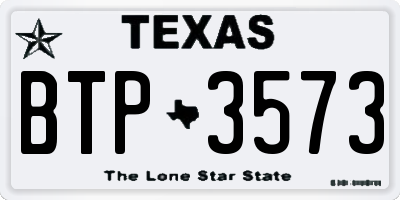 TX license plate BTP3573