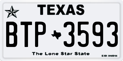 TX license plate BTP3593