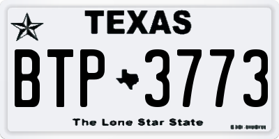 TX license plate BTP3773