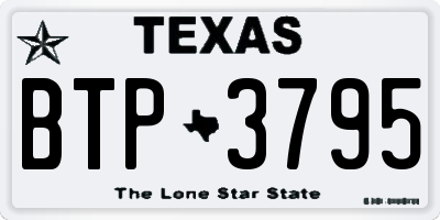 TX license plate BTP3795