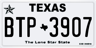TX license plate BTP3907