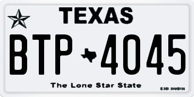 TX license plate BTP4045