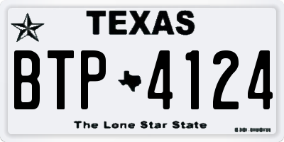 TX license plate BTP4124