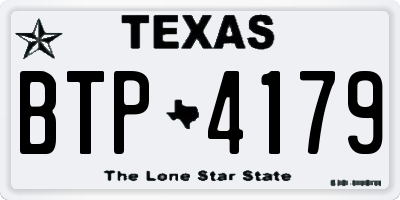 TX license plate BTP4179
