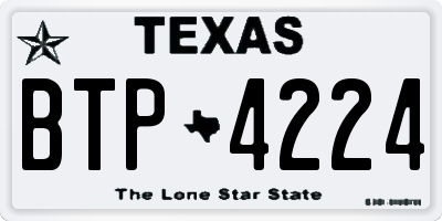 TX license plate BTP4224