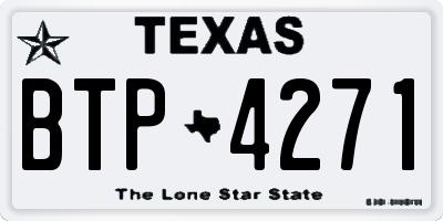 TX license plate BTP4271