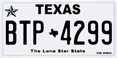 TX license plate BTP4299