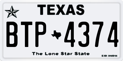 TX license plate BTP4374