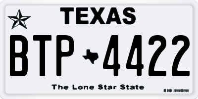 TX license plate BTP4422
