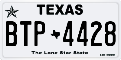 TX license plate BTP4428