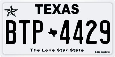 TX license plate BTP4429