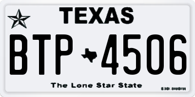 TX license plate BTP4506